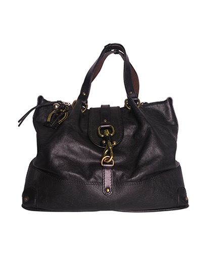 Kerala Tote Bag, &pound;150, Handbags, Black, Leather, Front view